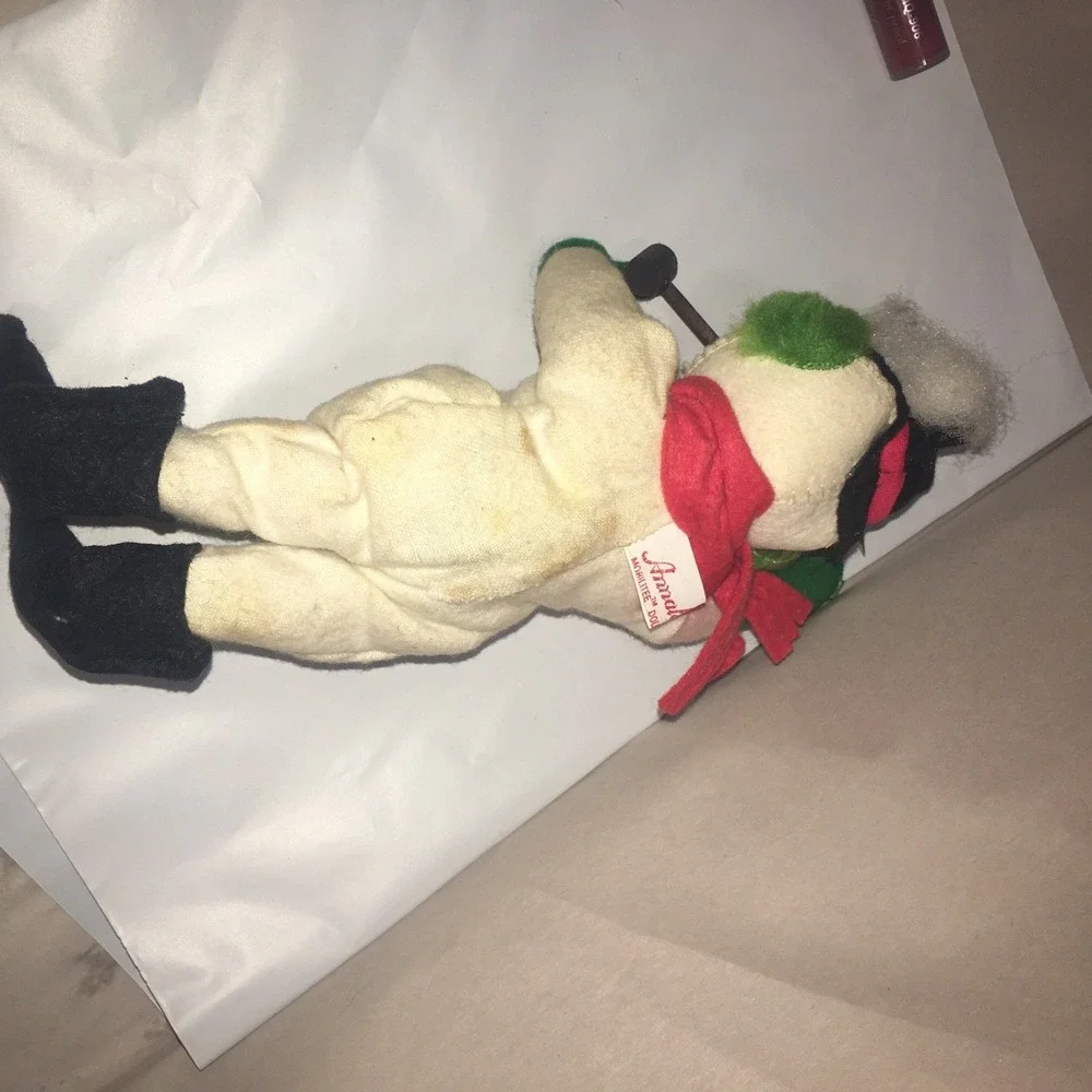 Vintage 1982 Annalee Mobilitee Snowman Waving Hello Smoking Pipe 9
